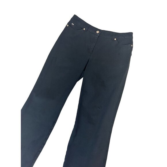 ESCADA Black Stretch Cotton Denim Straight Leg Ankle Jeans Size 38 US 6 8 - Picture 2 of 7